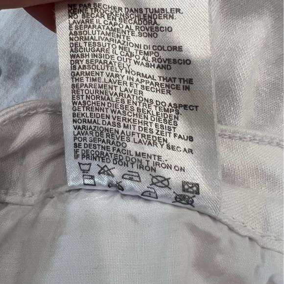 Machine Slightly Distressed White Jeans - Picture 11 of 11